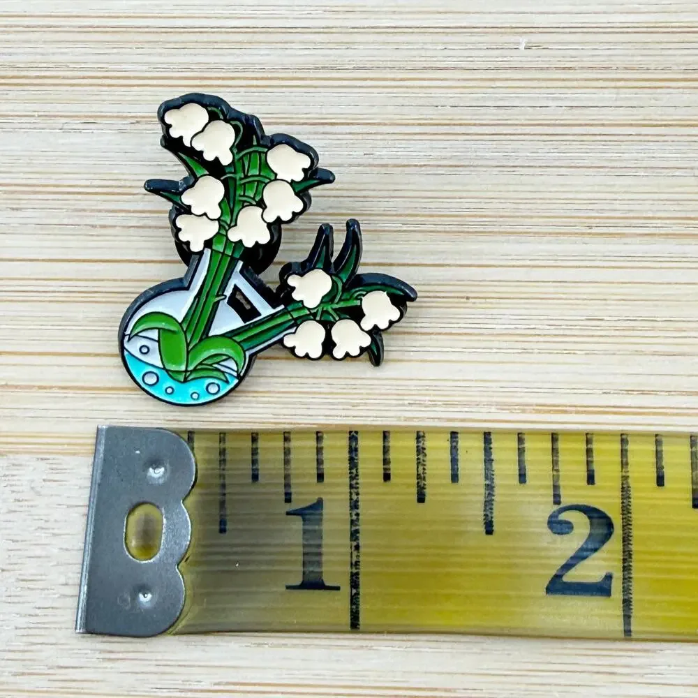 Test Tube Lily Of The Valley Soft Enamel Pin, Science Pin